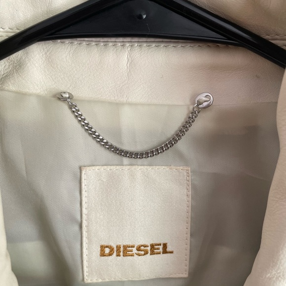 Diesel white leather jacket size xs - Picture 2 of 7